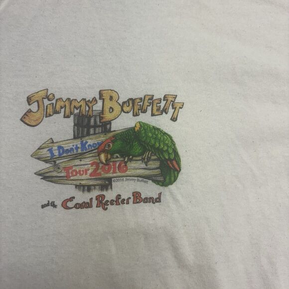 Jimmy Buffett T Shirt 2016 Official I Don’t Know Tour Size XL - Picture 4 of 8